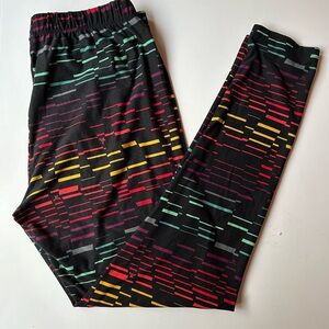 Rainbow stripe SweetLegs legging XL EUC